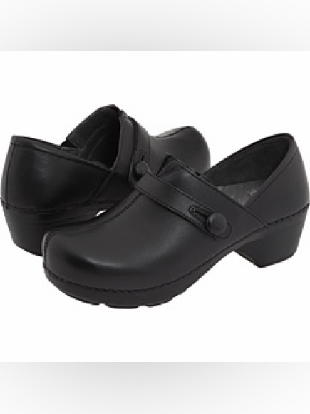 Dansko Solstice Black Leather Mary Jane Clogs Women’s Eu 38 Us 7.5 Comfort Shoes